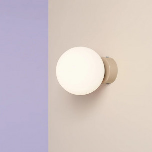 Ball Colours S 14cm beige&amp;white glass ball wall lamp Aldex