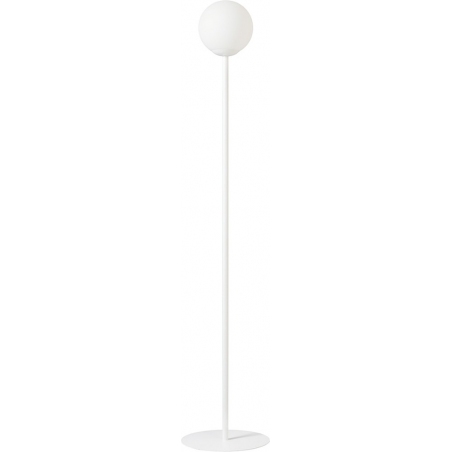Stylowa Lampa podłogowa szklana kula Pinne 20cm biała Aldex do salonu i sypialni
