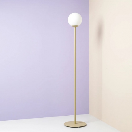 Stylowa Lampa podłogowa szklana kula Pinne Colours 20cm pisatchio Aldex do salonu i sypialni