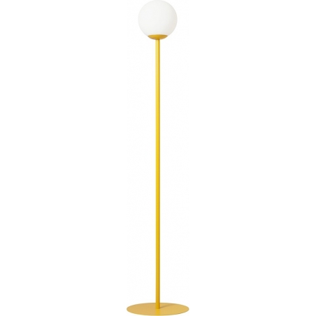 Stylowa Lampa podłogowa szklana kula Pinne Colours 20cm mustard Aldex do salonu i sypialni