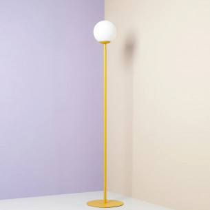 Pinne Colours 20cm mustard glass globe floor lamp Aldex