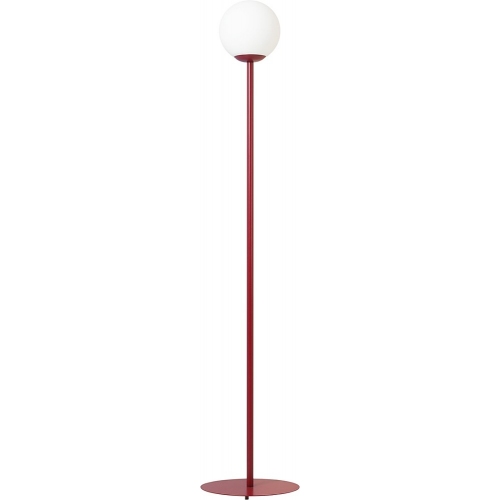 Stylowa Lampa podłogowa szklana kula Pinne Colours 20cm red wine Aldex do salonu i sypialni