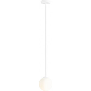 Pinne long 14cm white glass globe ceiling lamp Aldex