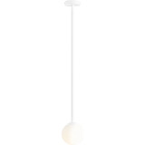 Pinne long 14cm white glass globe ceiling lamp Aldex