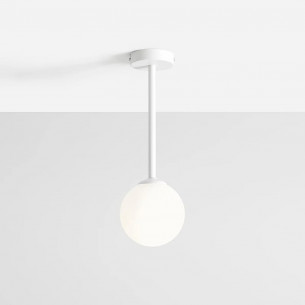 Pinne short 14cm white glass globe ceiling lamp Aldex