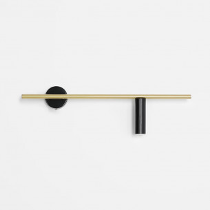 Trevo I right 60cm black&amp;brass long wall lamp Aldex