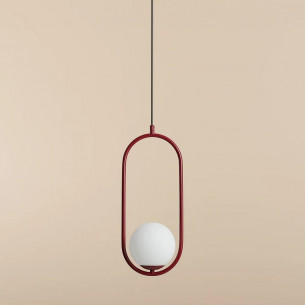 Riva red wine 14cm white&amp;red designer glass globe pendant lamp Aldex