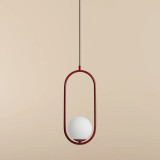 Riva red wine 14cm white&amp;red designer glass globe pendant lamp Aldex