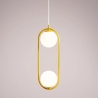 Riva mustard 18.5cm white&amp;yellow pendant lamp with 2 glass spheres Aldex