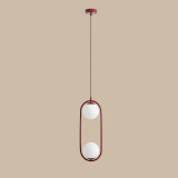 Riva red wine 18.5cm white&amp;red pendant lamp with 2 glass spheres Aldex