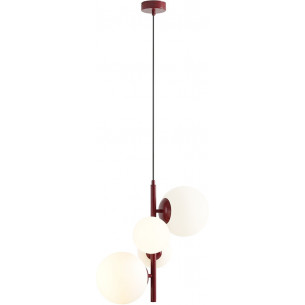 Bloom red wine 46cm white pendant lamp with 4 glass spheres Aldex 2