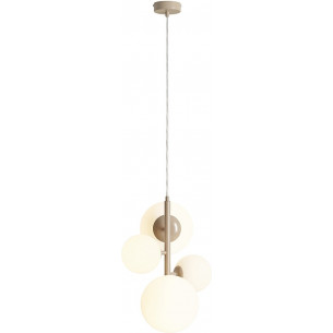 Bloom beige 46cm white 4 glass globes pendant lamp Aldex 2