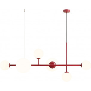 Dione 130cm red wine&amp;white glass balls pendant lamp Aldex