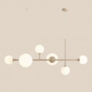 Dione 130cm beige&amp;white glass balls pendant lamp Aldex