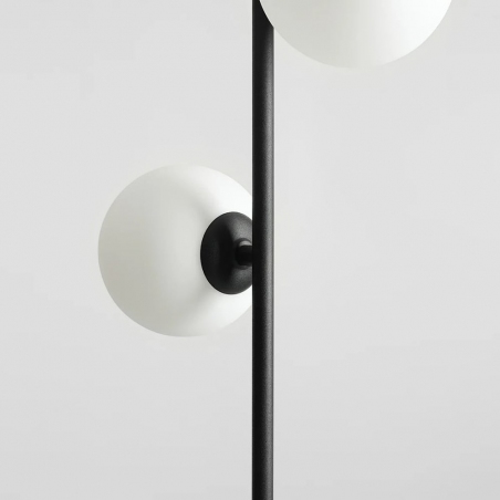 Stylowa Lampa podłogowa 3 szklane kule Libra Black biało-czarna Aldex do salonu i sypialni