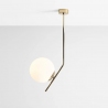 Gallia 64cm white&amp;gold glass globe ceiling lamp Aldex