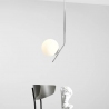 Gallia 95cm white&amp;chrome glass globe ceiling lamp Aldex