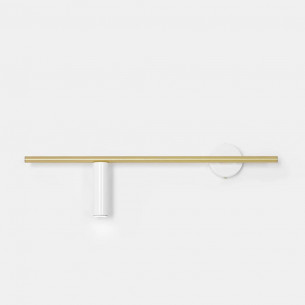 Trevo I left 60cm white&amp;brass wall lamp Aldex