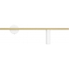 Kinkiet podłużny Trevo I prawy 60cm biało-mosiężny Aldex