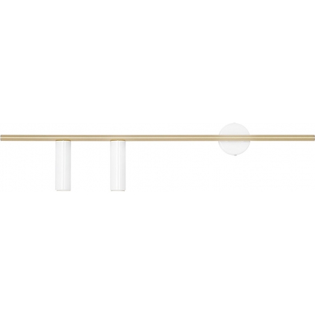 Kinkiet podłużny Trevo II lewy 80cm biało-mosiężny Aldex