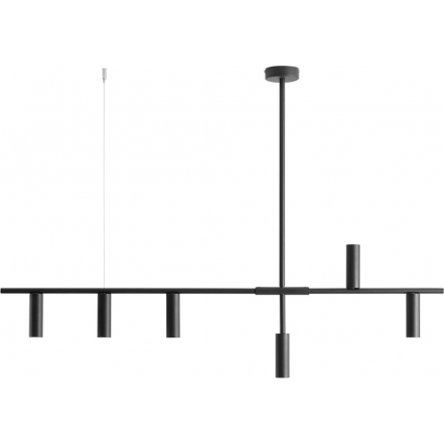 Lampa wisząca podłużna Trevo VI 126cm czarna Aldex