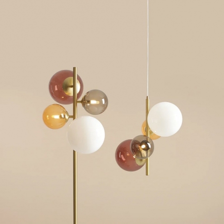 Stylowa Lampa podłogowa szklane kule Bloom Multicolour Aldex do salonu i sypialni