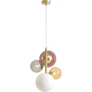 Bloom multicolour 46cm 4-glass globes pendant lamp Aldex 2