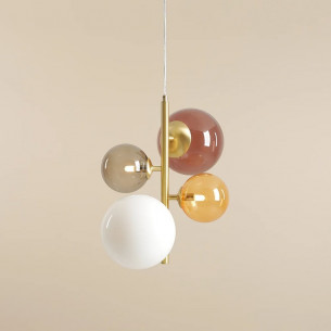 Bloom multicolour 46cm 4-glass globes pendant lamp Aldex