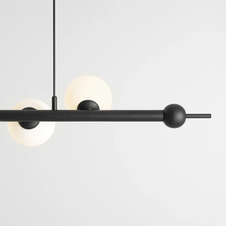 Lampa designerska szklane kule Wave Black VII 168cm czarny/biały Aldex
