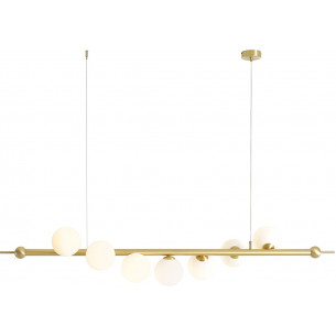 Lampa glamour szklane kule Wave Brass VII 168cm mosiądz/biały Aldex 2