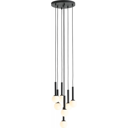 Lampa wiszące żarówki na kablu Riu VII 30cm czarno-biała Aldex