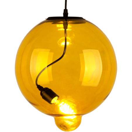 Designerska Lampa wisząca szklana kula Glass Bubble 25 Żółta Altavola do salonu i sypialni.