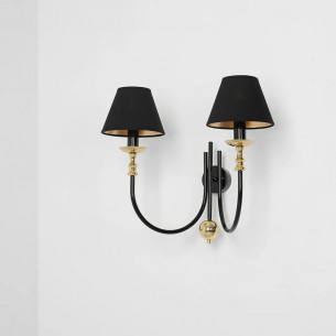 Roma II black&amp;gold hampton double wall lamp Aldex