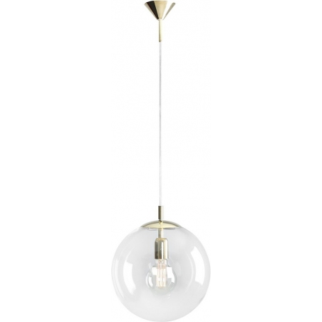 Lampa wisząca szklana kula Globus Gold 30cm przeźroczysty/złoty Aldex