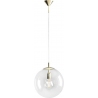 Lampa wisząca szklana kula Globus Gold 30cm przeźroczysty/złoty Aldex