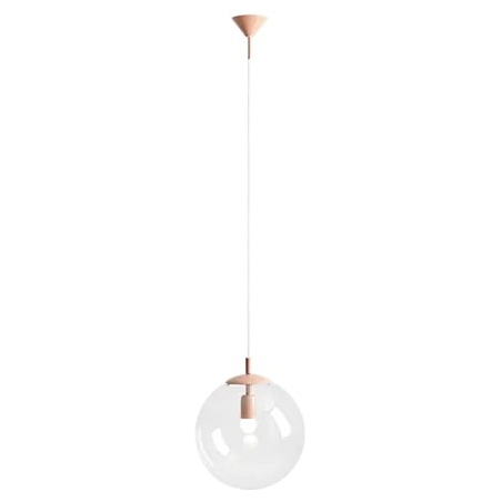 Lampa wisząca szklana kula Globe 30cm przeźroczysty/coral  Aldex