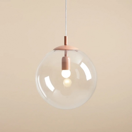 Lampa wisząca szklana kula Globe 30cm przeźroczysty/coral  Aldex