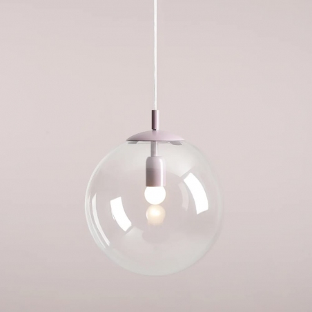 Lampa wisząca szklana kula Globe 30cm przeźroczysty/lilac Aldex