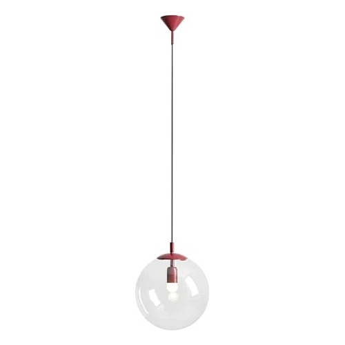 Lampa wisząca szklana kula Globe 30cm przeźroczysty/red wine Aldex