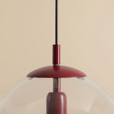 Lampa wisząca szklana kula Globe 30cm przeźroczysty/red wine Aldex