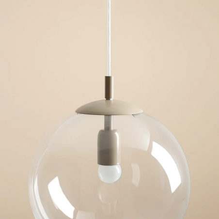 Lampa wisząca szklana kula Globe 30cm przeźroczysty/beige Aldex