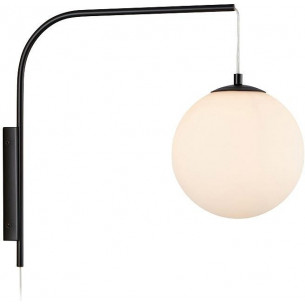 Dione white&amp;black glass globe wall lamp Markslojd