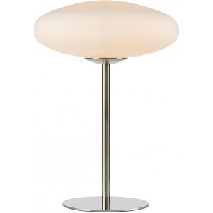 Locus white&amp;steel glass table lamp Markslojd