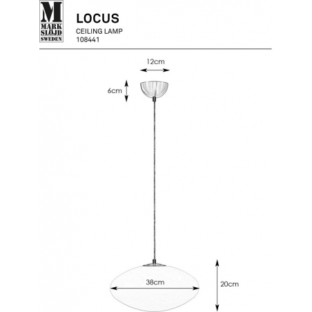 Lampa wisząca szklana Locus 38cm bursztynowy/mosiądz Markslojd