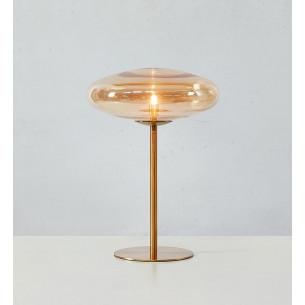 Locus amber&amp;brass glass table lamp Markslojd