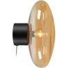 Locus amber&amp;black glass wall lamp with plug Markslojd