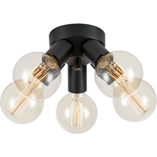 Mazzo black loft 5-spot ceiling lamp Markslojd