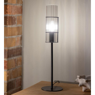 Lampa stołowa szklana tuba Tubo 50cm czarny/przeźroczysty Markslojd