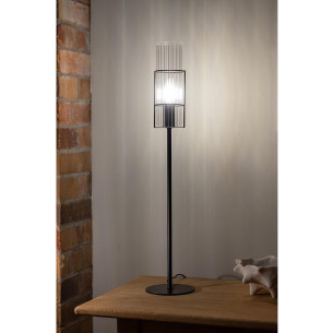 Lampa stołowa szklana tuba Tubo 65cm czarny/przeźroczysty Markslojd