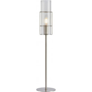 Tubo 65cm satin nickel&amp;transparent glass tube table lamp Markslojd